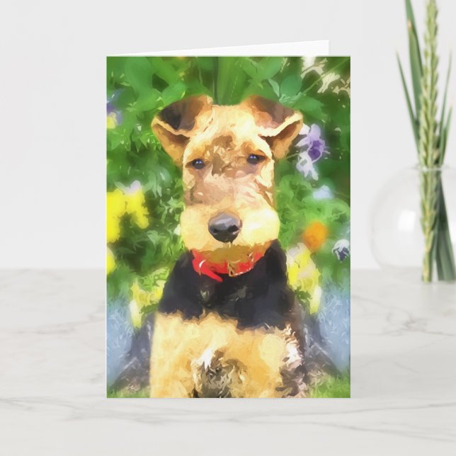Cartão Airedale Terrier Puppy Greeting Card (Frente)