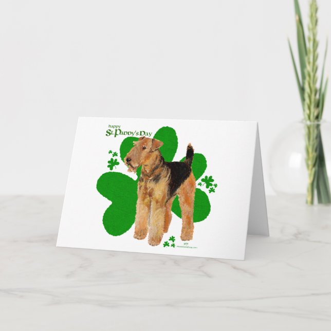 Cartão Airedale Terrier St Paddy (Frente)