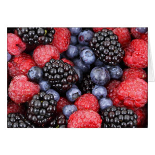 Cartão Airelas, Framboesas, Airelas, Frutas