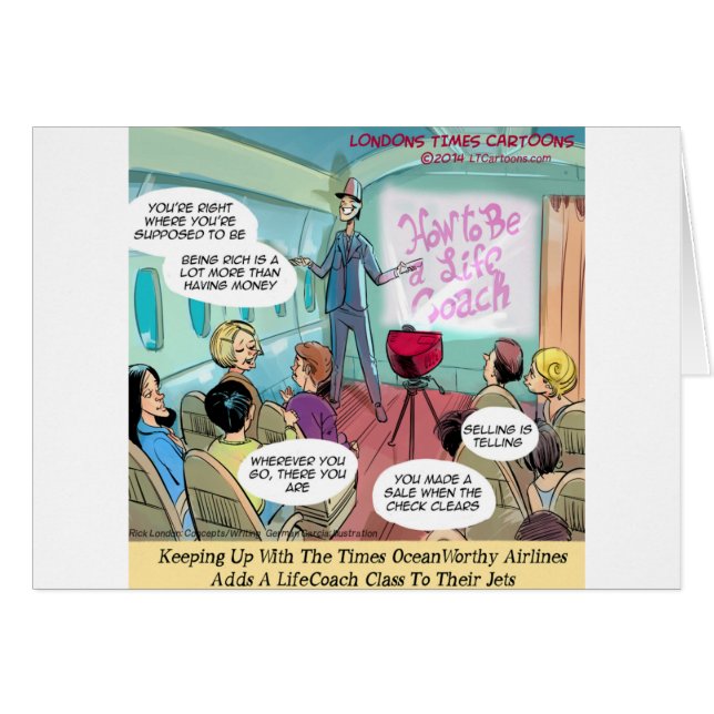 Cartão Airline LifeCoach Class Funny (Frente Horizontal)