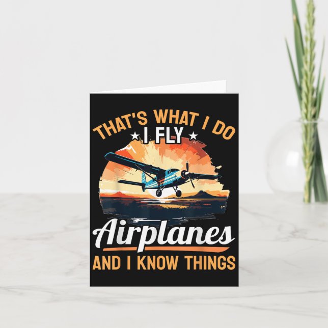 Cartão Airplane Aircraft Lot - That's What I Do I Fly Air (Frente)