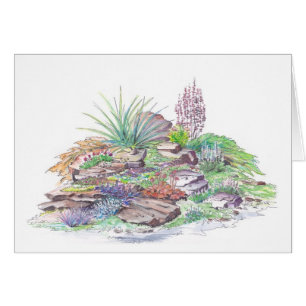 Cartão Ajardinar alpino do jardim