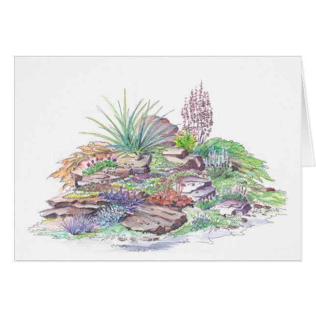 Cartão Ajardinar alpino do jardim (Frente Horizontal)