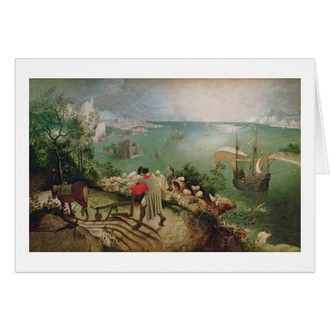 Cartão Ajardine com a queda de Ícaro, c.1555 (Frente Horizontal)
