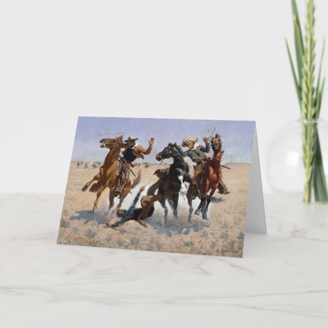 Cartão Ajudando um camarada Remington a receber boas-vind (Frente)