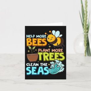 Cartão Ajude mais abelhas a plantar mais árvores limpas m