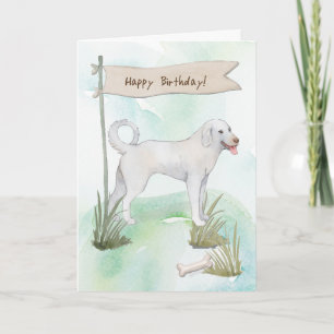 Cartão Akbash Breed Dog Sob Sinal De Aniversário