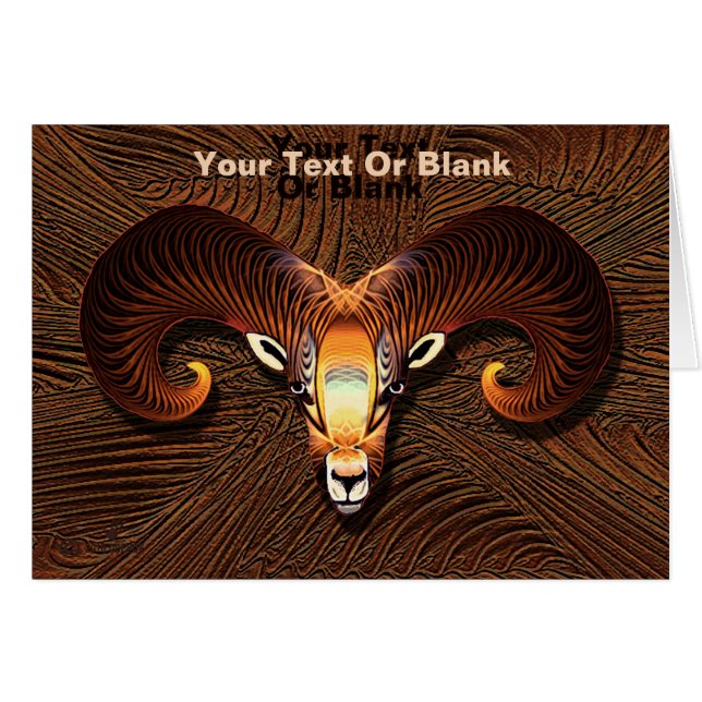 Cartão Akedah - Cabeça de Ram (Frente Horizontal)