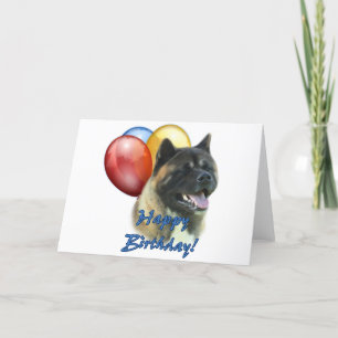 Cartão Akita Happy Birthday Balloons