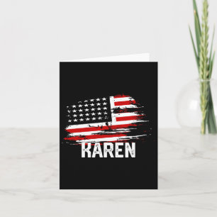 Cartão Akok Women's Karen Usa Flag Personalizou 4º de