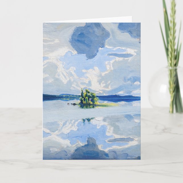Cartão Akseli Gallen-Kallela - Nuvens acima de um lago (Frente)