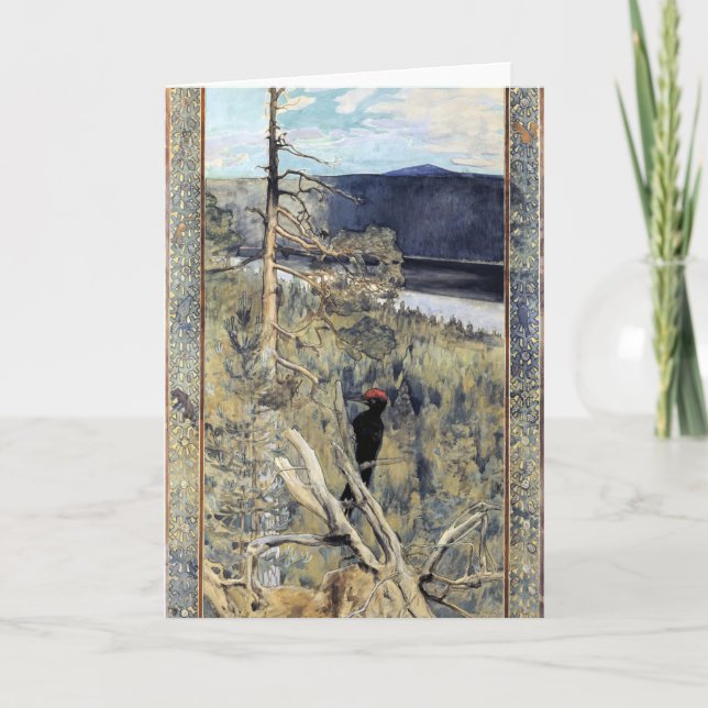 Cartão Akseli Gallen-Kallela - Pica-Pau Negro Excelente (Frente)