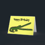Cartão AL- Funny Crocodile Birthday Card<br><div class="desc">Cute funny crocodile art birthday card says Happy Birthday on the outside and Don't forget to smile on the inside.</div>