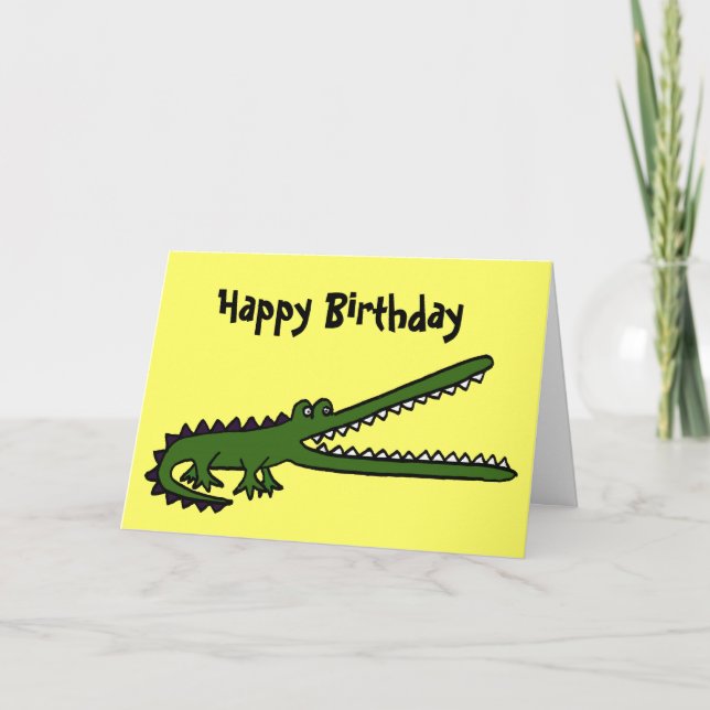 Cartão AL- Funny Crocodile Birthday Card (Frente)