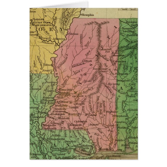 Cartão Ala, Senhorita, La, Ark (Frente)