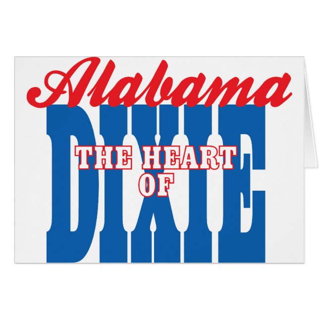 Cartão Alabama Coração de Dixie (Frente Horizontal)