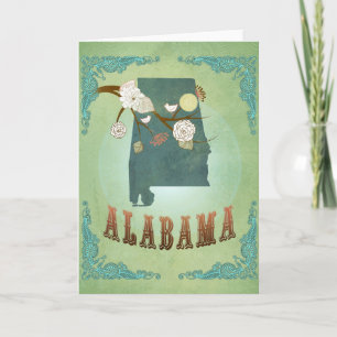 Cartão Alabama State Map – Green