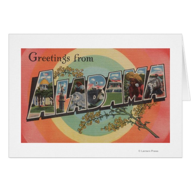 Cartão Alabama (Vermelho/Rosa) - Cenas em Larga Letra (Frente Horizontal)