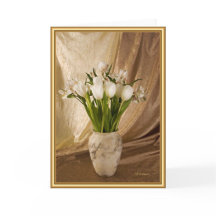 Alabaster vase com tulipas