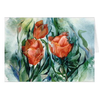 Cartão alaranjado das tulipas de PMACarlson