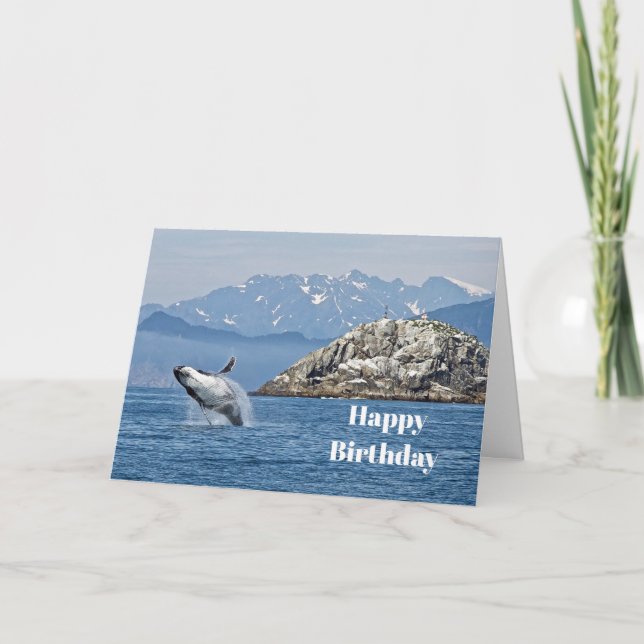 Cartão Alaska Humpback Whale Wildlife Photo Birthday (Frente)