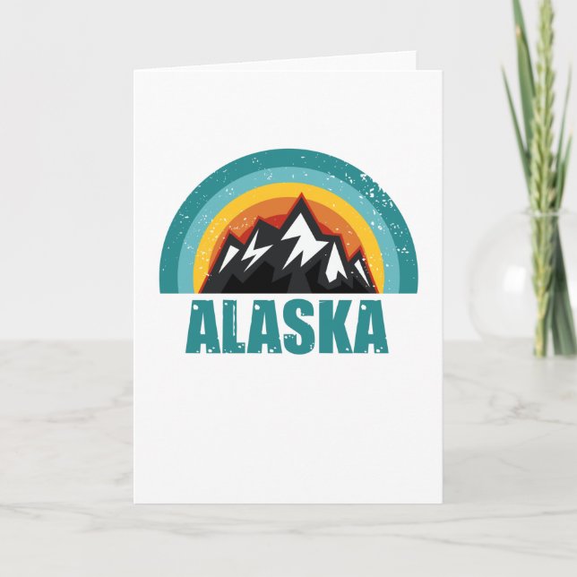 Cartão Alaska Retro Sunset Oferece Estados Americanos (Frente)