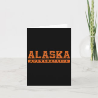 Cartão Alaska Snowboard Orange Vintage Text