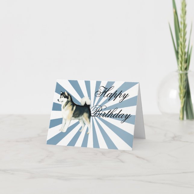 Cartão Alaskan Malamute Birthday Card (Frente)