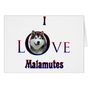 Cartão Alaskan Malamute I Love