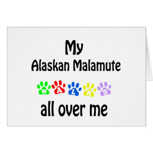 Cartão Alaskan Malamute Walks Design