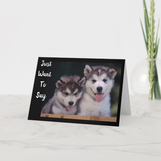 CARTÃO "ALASKAN MALAMUTES BIRTHDAY WISHES" (Frente)