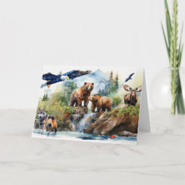 Cartão Alaskan Wildlife Collage