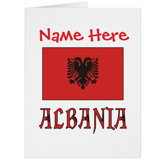 Cartão Albânia Bandeira Albanesa Red Personalize Big Card (Frente)