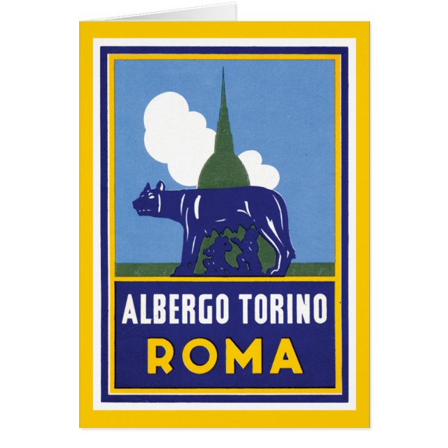 Cartão Albergo Torino Roma (Frente)