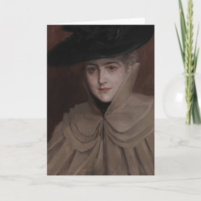 Cartão Albert Edelsense - Retrato de uma Jovem Mulher (Frente)