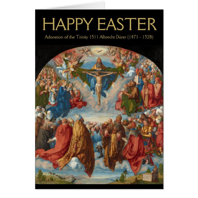 Cartão Albrecht Dürer 1511 Adoração da Trindade (Frente)