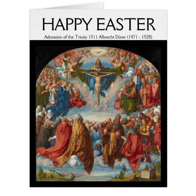 Cartão Albrecht Dürer 1511 Adoração da Trindade (Frente)