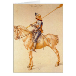 Cartão Albrecht Durer - cavaleiro na armadura