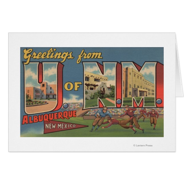 Cartão Albuquerque, Novo México - Universidade do NM (Frente Horizontal)
