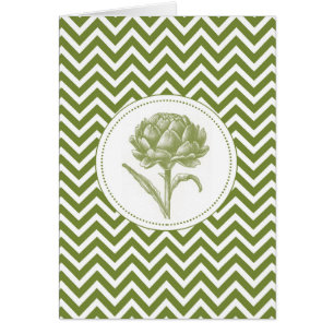 Cartão alcachofra moderna do vintage