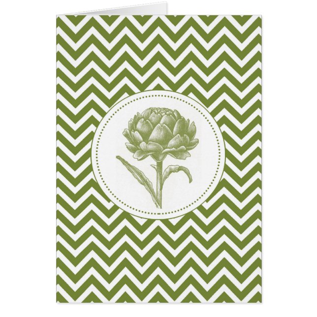 Cartão alcachofra moderna do vintage (Frente)