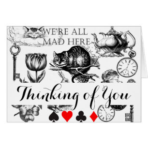 Cartão alcaçuz clássico de cheshire na arte maravilhosa