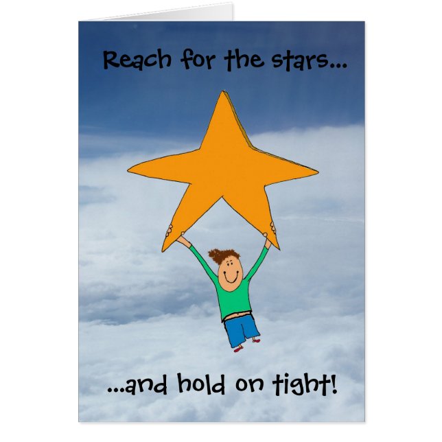 Cartão Alcançar as estrelas... (Frente)