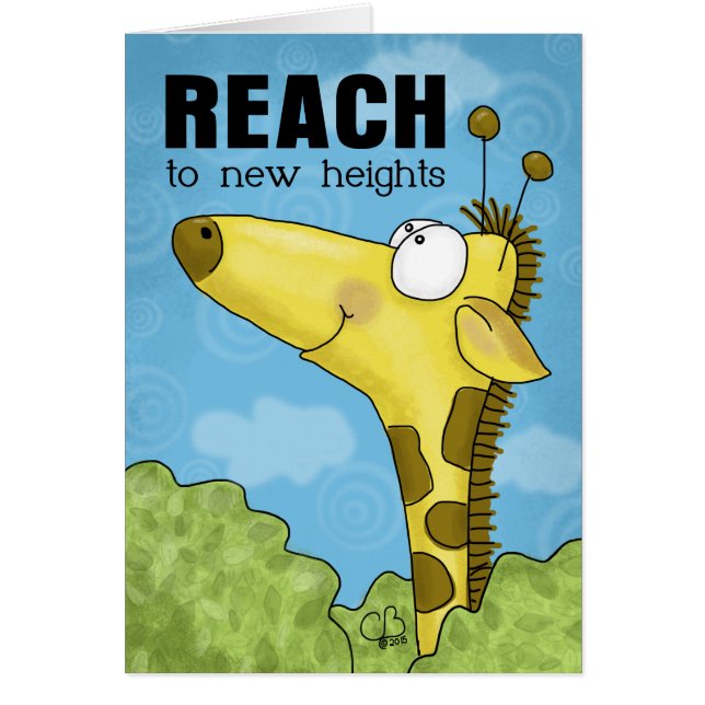 Cartão Alcance a New Heights Giraffe (Frente)