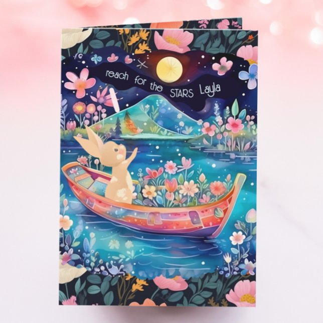 Cartão Alcance para a Graduação Floral das Estrelas em Aq (Criador carregado)