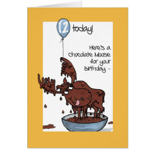 Cartão Alces do chocolate do divertimento com aniversário