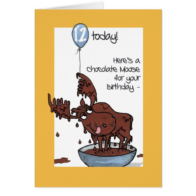 Cartão Alces do chocolate do divertimento com aniversário (Frente)