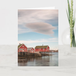 Cartão Aldeia de Pesca de Lofoten da Noruega