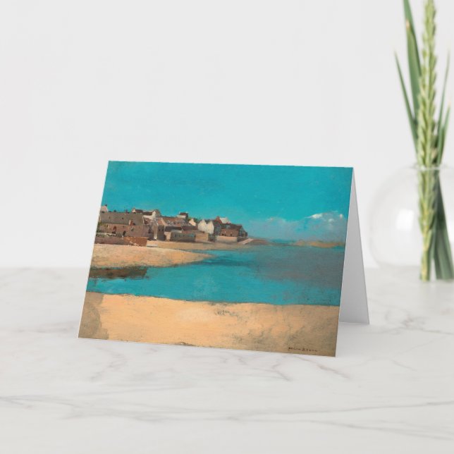 Cartão Aldeia do Mar na Bretanha por Odilon Redon (Frente)