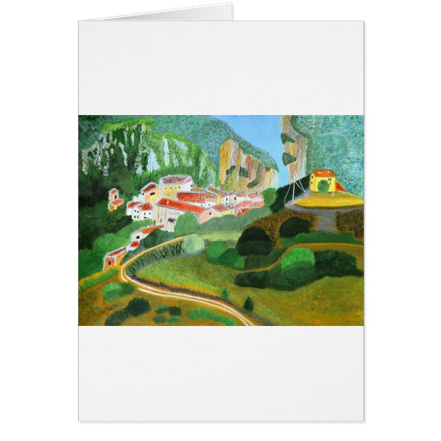 Cartão Aldeia na Montanha (Frente)